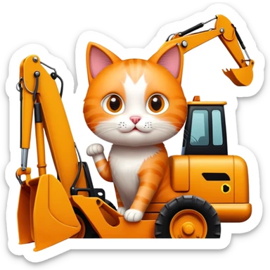 Katze im Bagger sticker