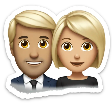 Emmanuel et brigitte macron sticker