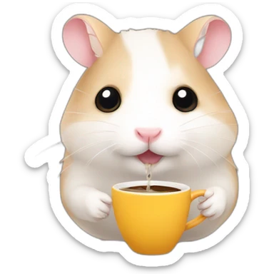 hamster drinks coffee sticker