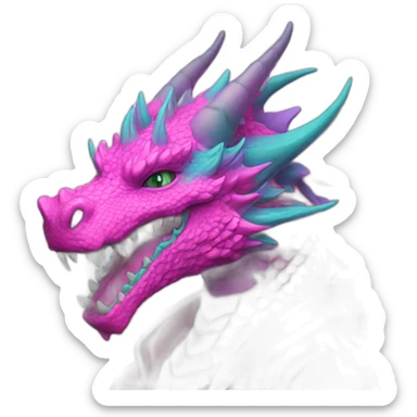 Vaporwave Dragon with tattoos wearing hoodie sticker