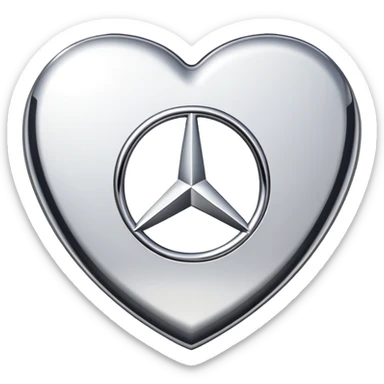 heart shaped Mercedes logo sticker