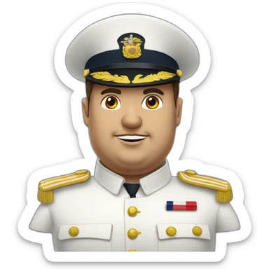 Fat French navy officer sticker