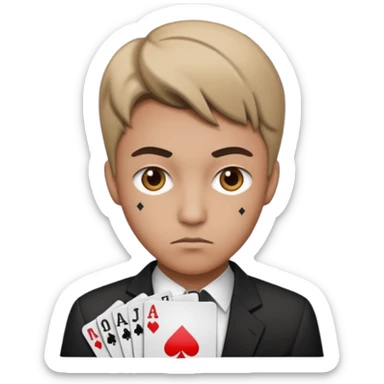 Poker face sticker