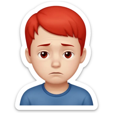 Ashamed emoji boy sticker