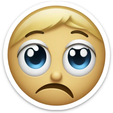 Sad face pretending to be happy sticker