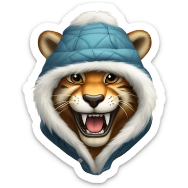 Saber tooth tiger Eskimo  sticker