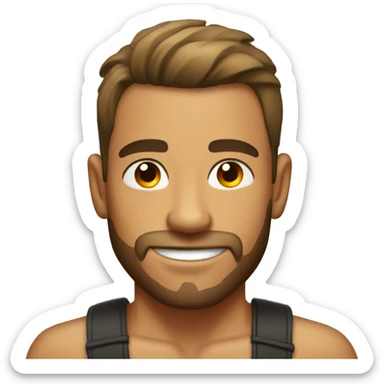 Extremely handsome tan tattooed man sticker