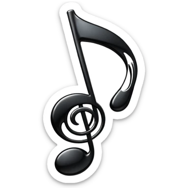 Animated music note bobbing up and down sticker