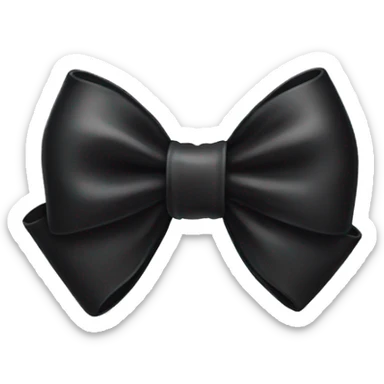 black bow with white preal sticker