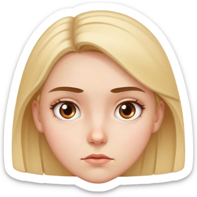 A girl staring really close into camera sticker