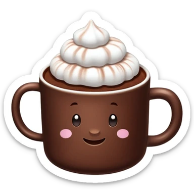 a cup of cocoa with marshmallows sticker