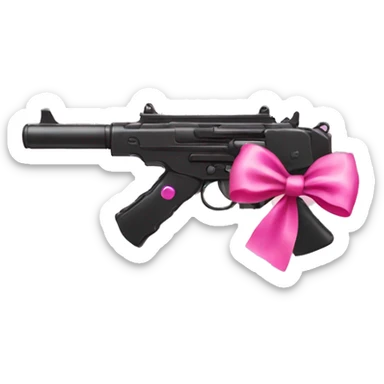 gun with pink bow sticker