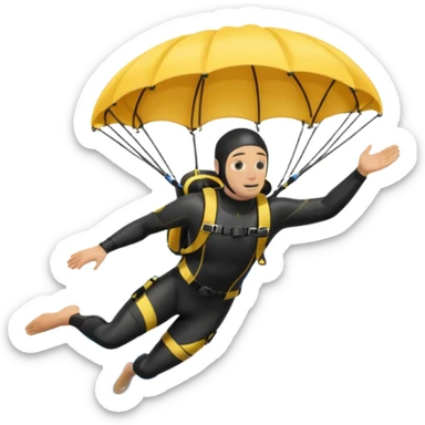 diver with parachute open sticker