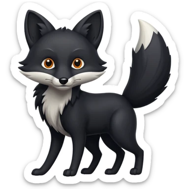 Black fox attacking sticker