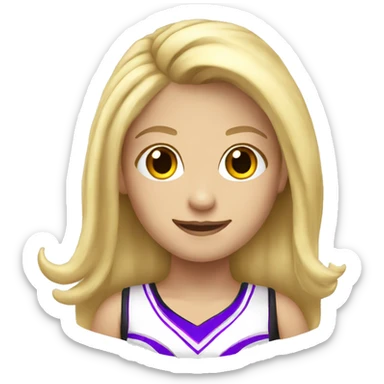 Long blonde hair cheerleader sticker