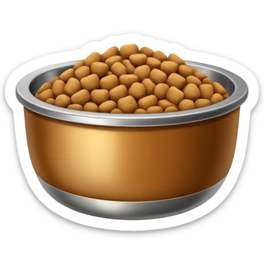 pet food in stainless bowl sticker