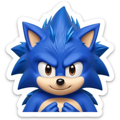 Sonic the hedgehof showing fuck you sticker