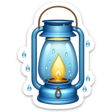 Water Lantern, more water drops inside lantern. sticker