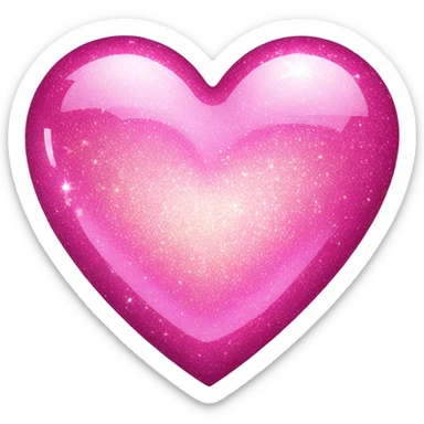 pink sparkly heart  sticker