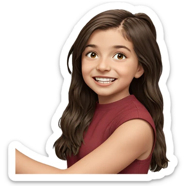 smiling girl with brown hair sticker
