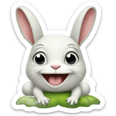 Bad bunny with frog sticker