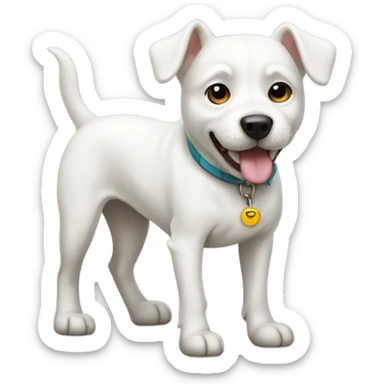 White dog with one ear down  sticker