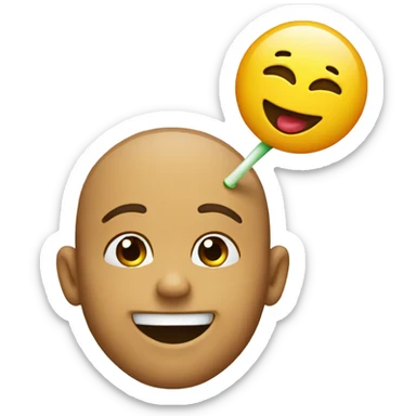 smiling with a sucker sticker