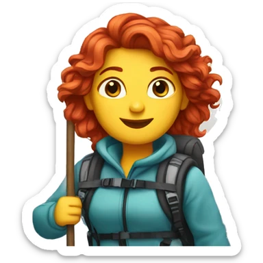 a red hair female on everest with greek flag sticker