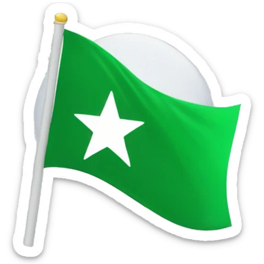 A green flag with three white stars and a white crescent on it sticker