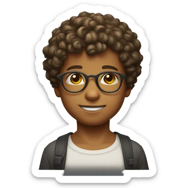A little boy whit glasses and and short hair just little bit curly whit a ninteno switch
 sticker
