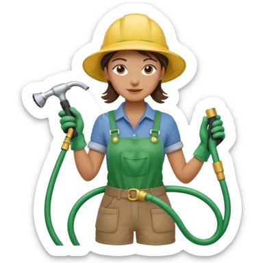 female gardener hose sticker