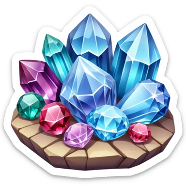 Crystals gemstones sticker