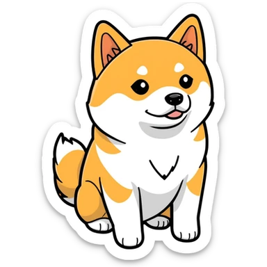 Sassy white-furred Shiba Inu sticker