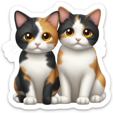 Two calico cats sticker