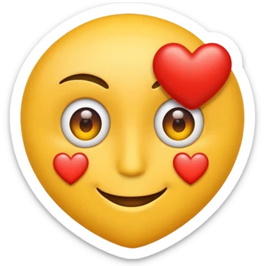 Emoji with only one eye. In place  of eye , there is ❤️ sticker