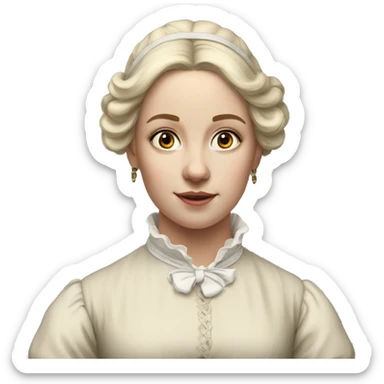 young woman from 1820 england in mobcap sticker