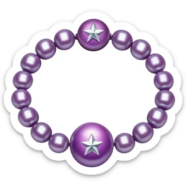 large Pearl bright purple braclet with star in middle sticker