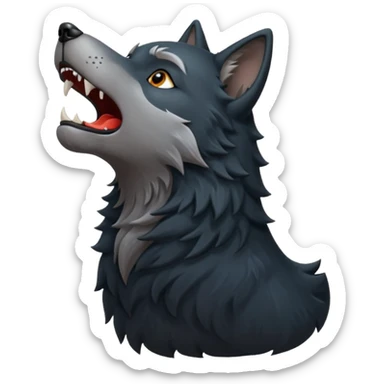 Lobo negro aullando sticker