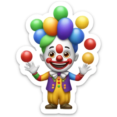 clown juggling sticker