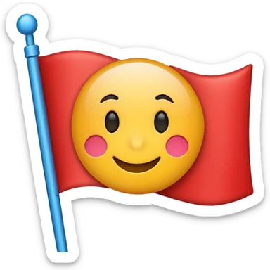 une emoticone avec un drapeau pour dire win sticker