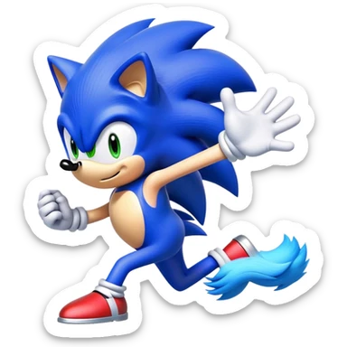 Sonic moving from left to right sticker