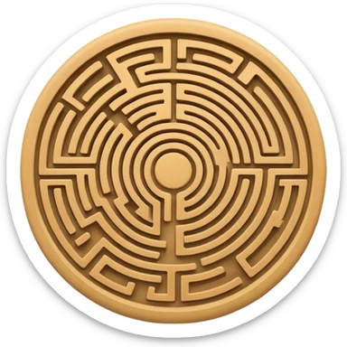 round maze sand color sticker
