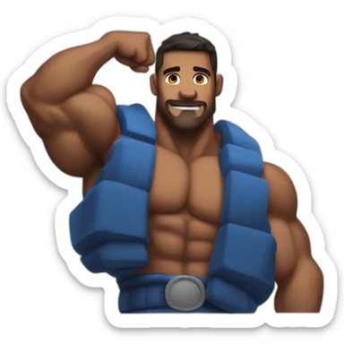 Muscular Guy Flexing his biceps sticker