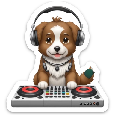 Dog dj sticker
