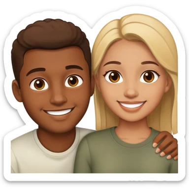 brown skin girlfriend and light skin boyfriend  sticker