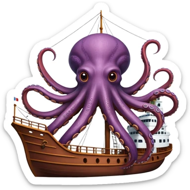 Kraken – Giant octopus with tentacles wrapping a ship sticker