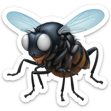 a fly rubbing its hands sticker