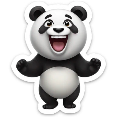 Panda laughing out loud sticker
