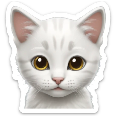A little white and gray kitten sticker