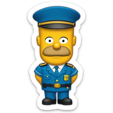 Homero Simpson vestido con uniforme de bimbo sticker